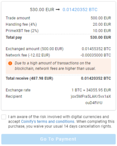 Flurex Option Partners With Coinify To Make Buying Bitcoin Even Easier - Coinify 4 Transaction details 240x300