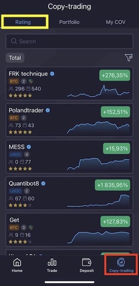 Following Now Implemented Into Flurex Option Mobile App Copy Trading Experience - 1